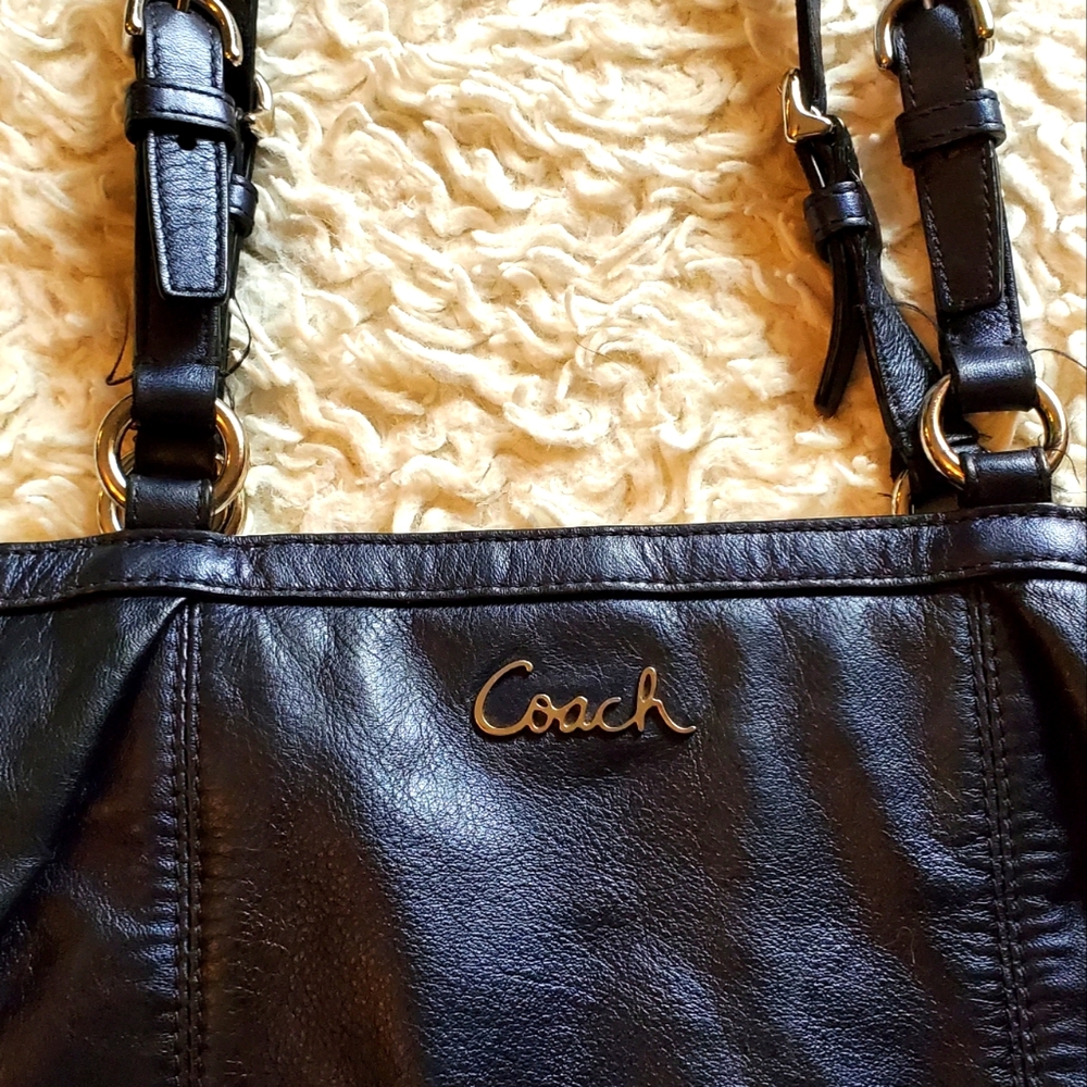 coach cobalt blue   leather shoulder bag